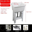 Home Plastic Kitchen Sinks Outdoor Balcony Laundry Pool Modern Simple Dishwashing Sink Floor-standing Single Slot with Bracket