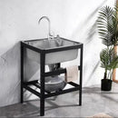 Thickened Stainless Steel Kitchen Sink  Floor-standing Vegetable Basin Single-slot Kitchen Accessories Commercial Washing Basin