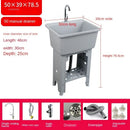 Home Plastic Kitchen Sinks Outdoor Balcony Laundry Pool Modern Simple Dishwashing Sink Floor-standing Single Slot with Bracket