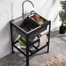 Thickened Stainless Steel Kitchen Sink  Floor-standing Vegetable Basin Single-slot Kitchen Accessories Commercial Washing Basin