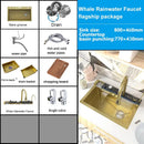 Waterfall Sink Stainless Steel Kitchen Sink Embossed Large Single Slot Ambient light Digital Display Faucet Set Soap Dispenser