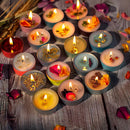 Guest Gift Candle Manifestation Herbal Intention Candle Unscented Spell Dried Flowers Candles with Crystal Tea Lights