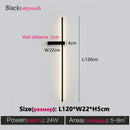Black long strip wall lamp bedroom bedside lamp modern minimalist wall lamp living room TV background line wall light