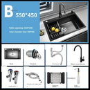 Nordic Metal Kitchen Sinks for Balcony Sink Black Thickened Nano Simple Design Household Kitchen Sink for Kitchen and Restaurant