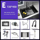 Nordic Metal Kitchen Sinks for Balcony Sink Black Thickened Nano Simple Design Household Kitchen Sink for Kitchen and Restaurant