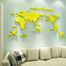 Nordic World Map Acrylic 3D Wall Decal Office Study, Living Room, Sofa, Background Wall Decoration
