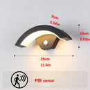 18W 24W 30W Moden waterproof outdoor wall lamp PIR motion sensor wall light Garden porch frontdoor black aluminum lamp body