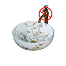 European Ceramic Wash Basin American Art Bathroom Sinks Retro Home Round Single Basin Balcony Toilet Creative Hand Painted Basin